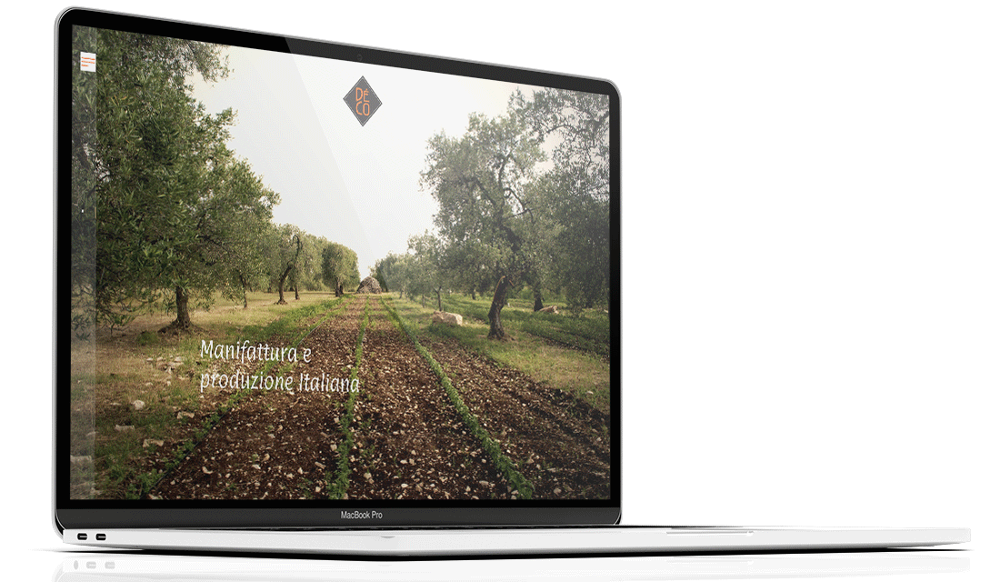 Sito web Landing page responsive CMS web design UI UX SEO, Déco, Deco bio, società agricola, azienda agricola, creazione logo, etichette olio, etichetta bottiglia | PRINGO