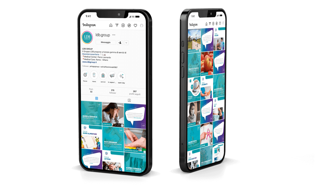 Digital Advertising Instagram Facebook LDB Group Digital Advertising social management settore medicale, servizi sanitari, sito web LDB, sito web dottori, social media | PRINGO