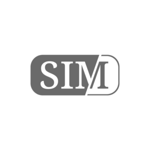 logo sim in bianco e nero